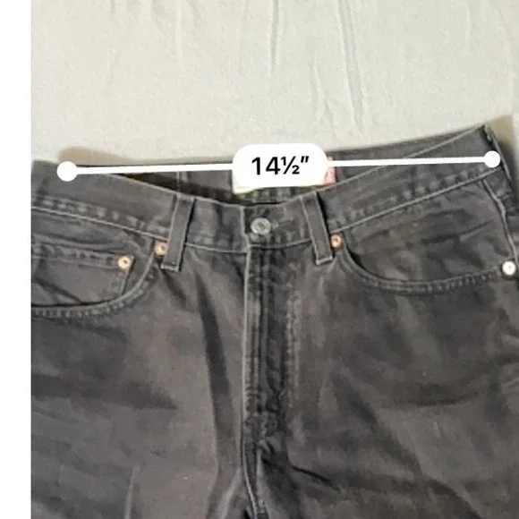 Levis 505 Regular Fit Jeans Mens 31x30 Faded Black Straight Leg Denim - Picture 2 of 8